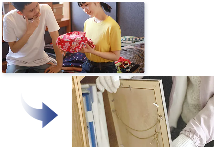 遺品の分別作業